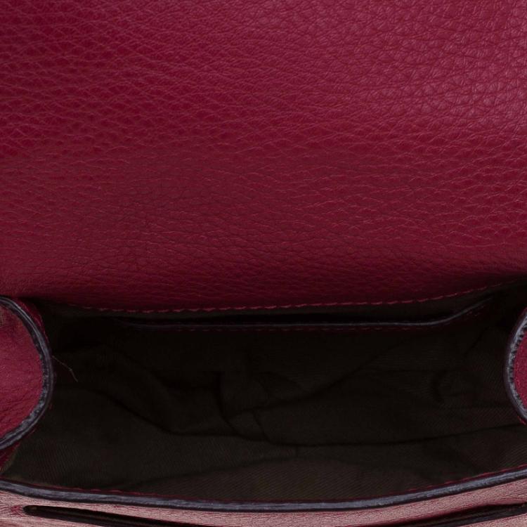 Pre Owned Chloe Red Leather Mini Marcie Crossbody Bag