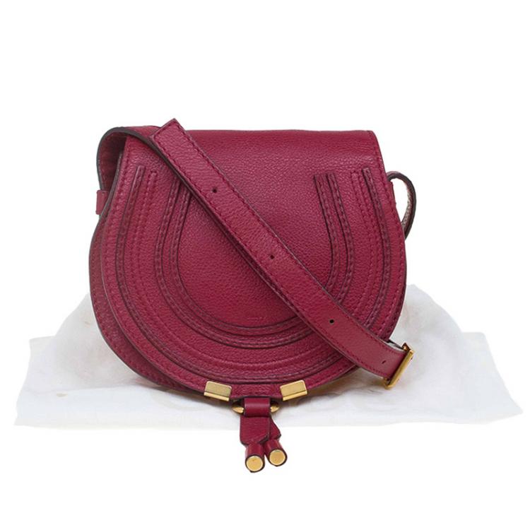 Pre Owned Chloe Red Leather Mini Marcie Crossbody Bag