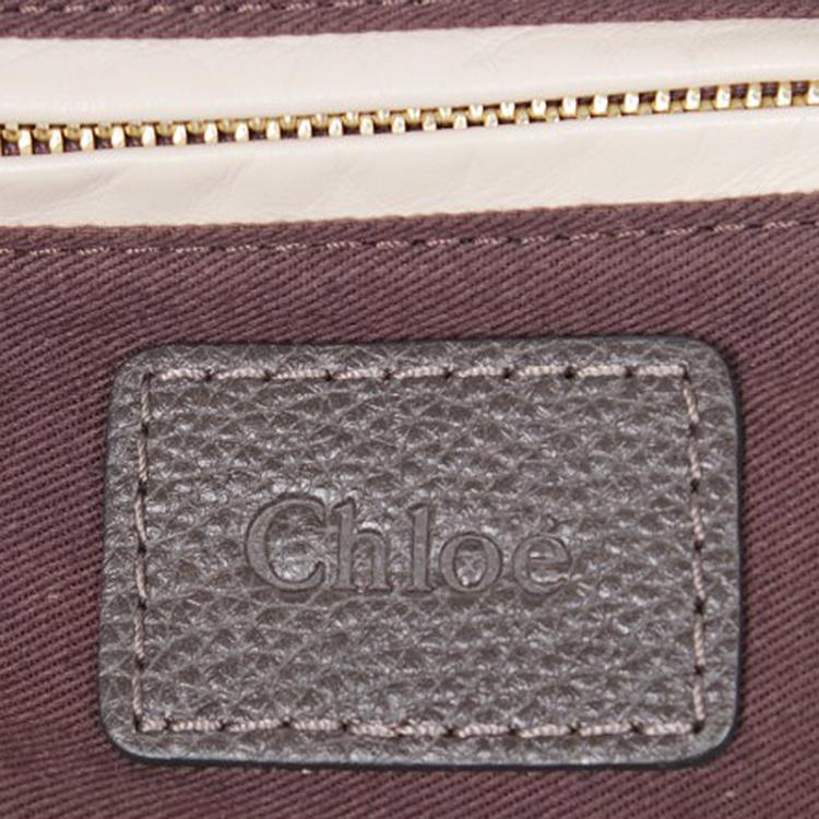 Pre Owned Chloe Grey Leather Paraty Bag