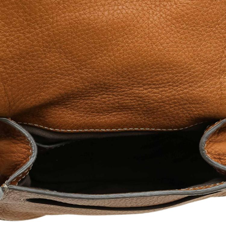 Pre Owned Chloe Brown Pebbled Leather Mini Marcie Crossbody Bag