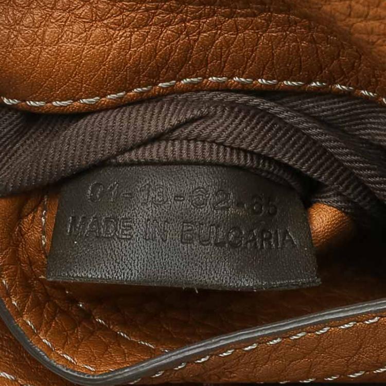 Pre Owned Chloe Brown Pebbled Leather Mini Marcie Crossbody Bag