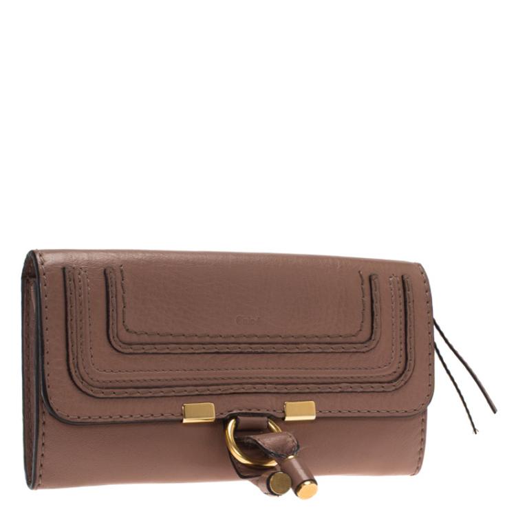 Pre Owned Chloe Brown Leather Marcie Long Wallet