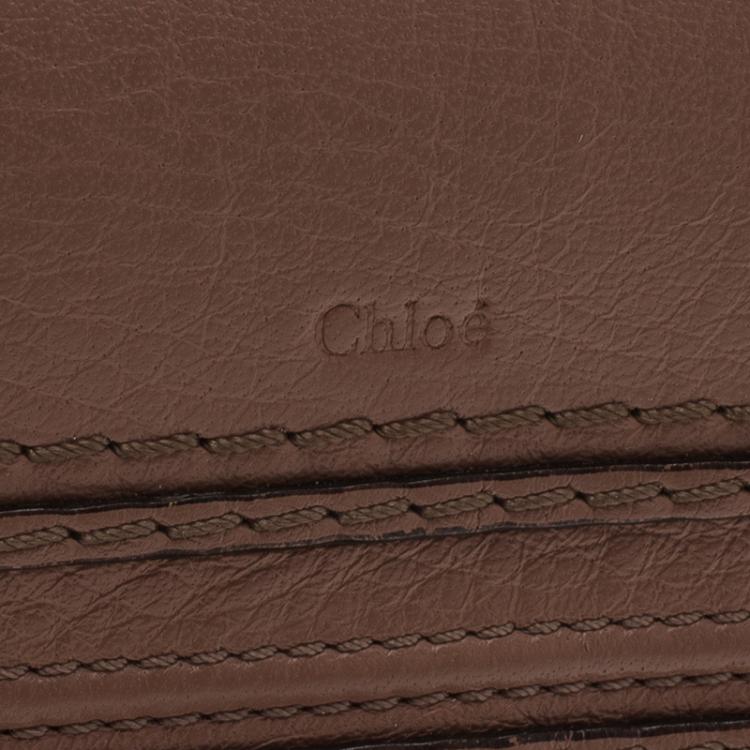 Pre Owned Chloe Brown Leather Marcie Long Wallet
