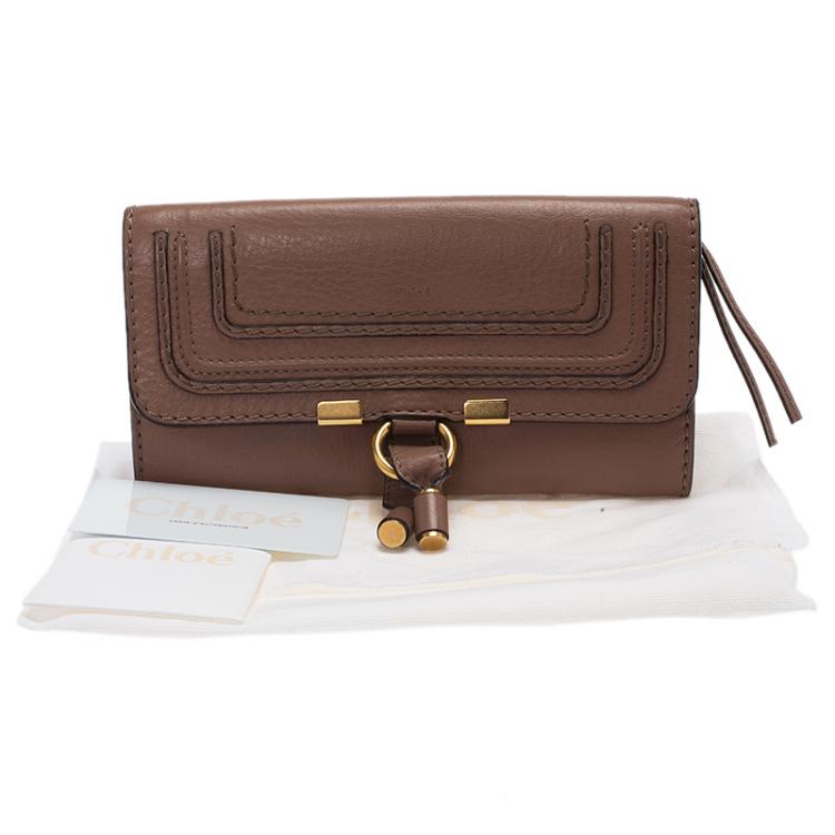 Pre Owned Chloe Brown Leather Marcie Long Wallet