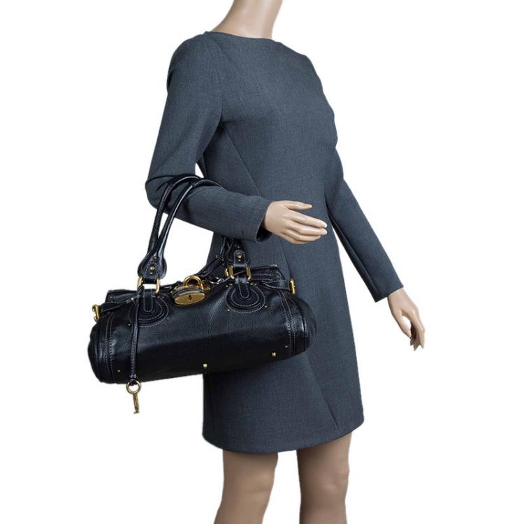 Pre Owned Chloe Black Leather Medium Paddington Satchel