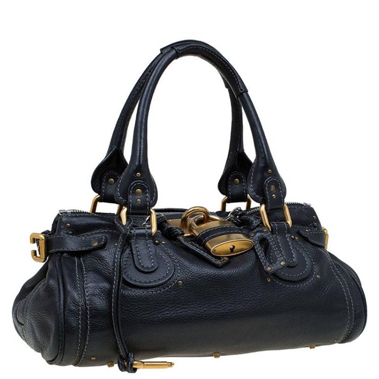 Pre Owned Chloe Black Leather Medium Paddington Satchel