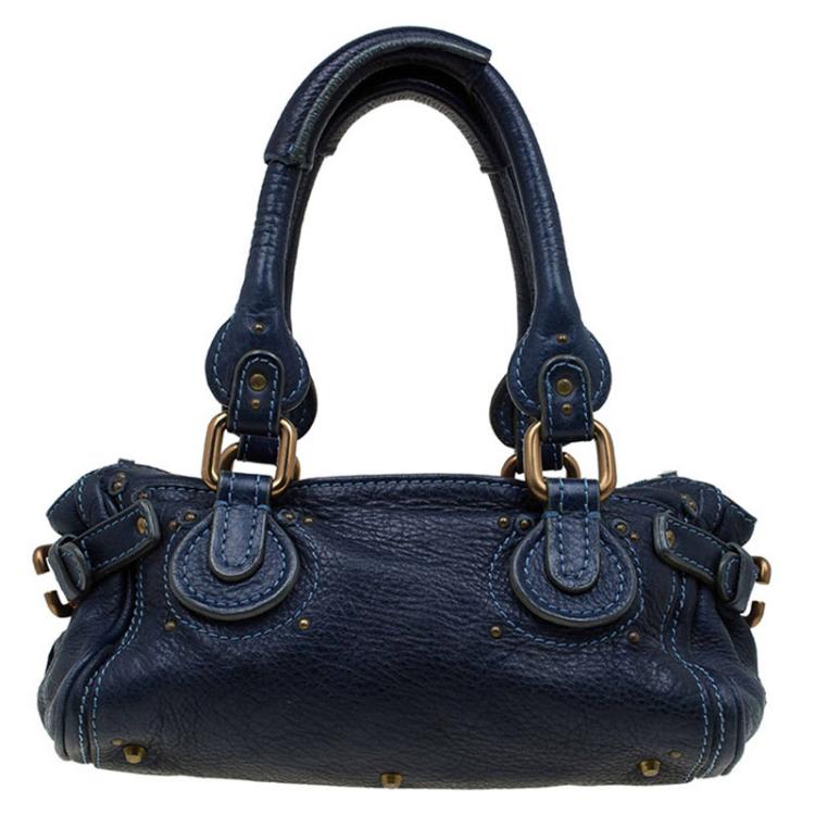 Pre Owned Chloe Blue Leather Mini Paddington Satchel