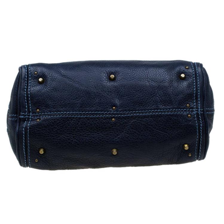 Pre Owned Chloe Blue Leather Mini Paddington Satchel