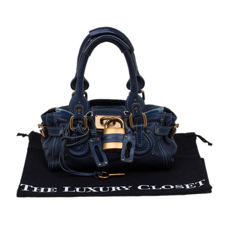 Pre Owned Chloe Blue Leather Mini Paddington Satchel