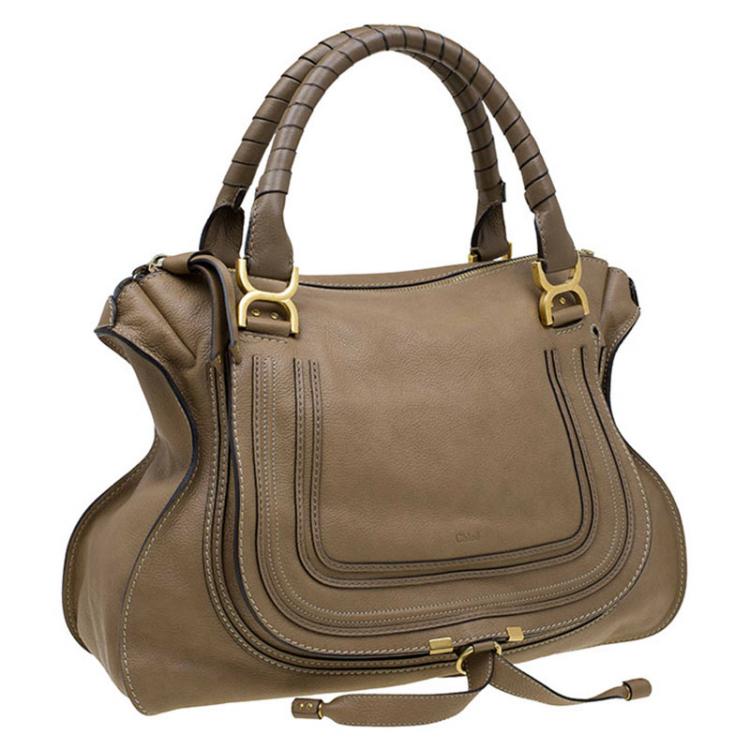 Pre Owned Chloe Brown Leather Large Marcie Satchel