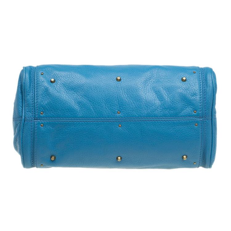 Pre Owned Chloe Blue Leather Medium Paddington Satchel
