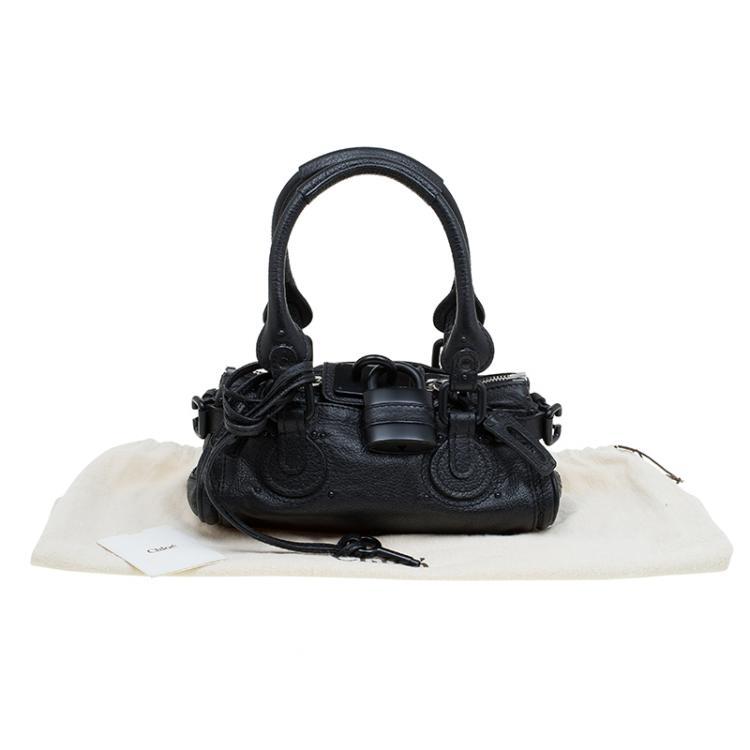 Pre Owned Chloe Black Leather Mini Paddington Satchel