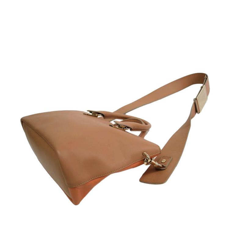 Pre Owned Chloe Orange Bi-Color Leather Baylee Tote