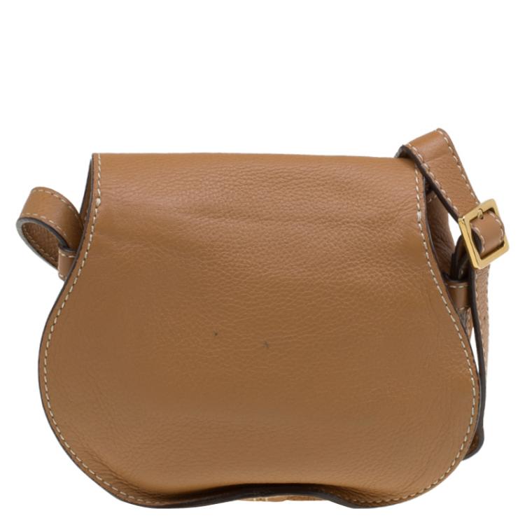 Pre Owned Chloe Brown Leather Mini Marcie Crossbody Bag
