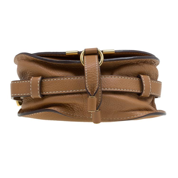 Pre Owned Chloe Brown Leather Mini Marcie Crossbody Bag