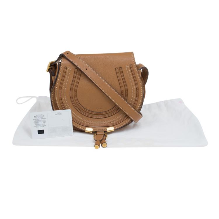 Pre Owned Chloe Brown Leather Mini Marcie Crossbody Bag