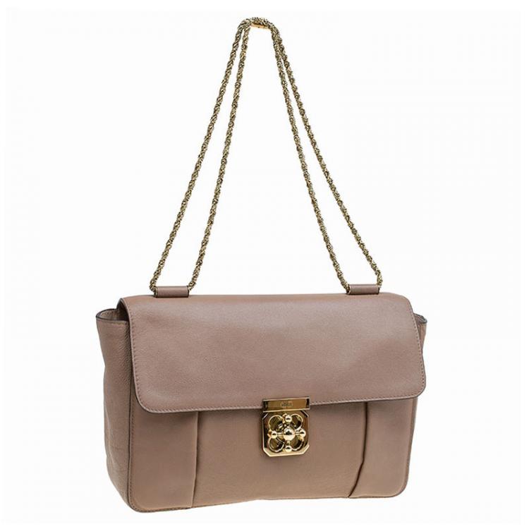 Pre Owned Chloe Brown Leather Large Elsie Shoulder Bag