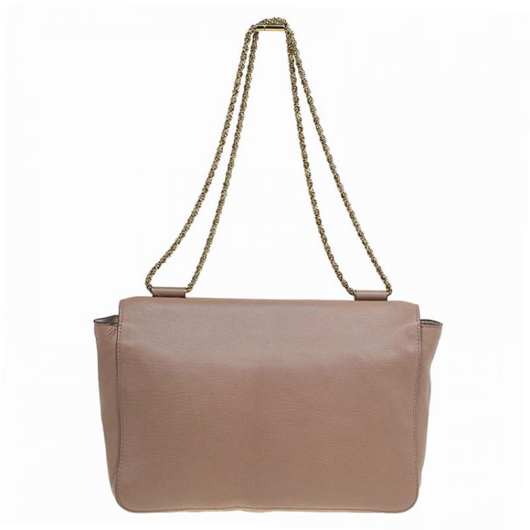 Pre Owned Chloe Brown Leather Large Elsie Shoulder Bag