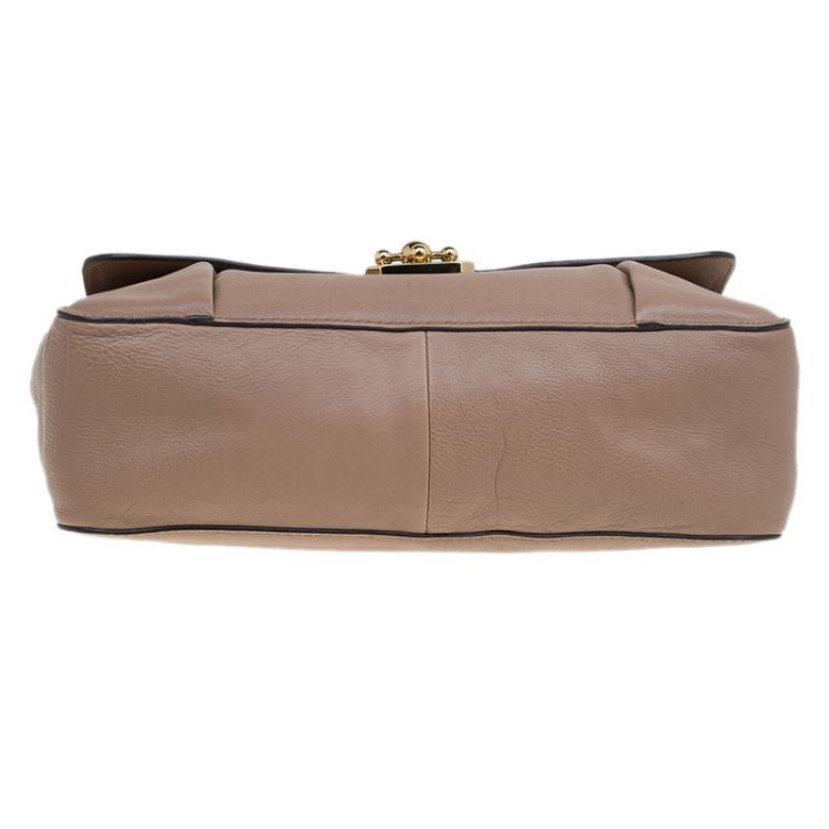 Pre Owned Chloe Brown Leather Large Elsie Shoulder Bag