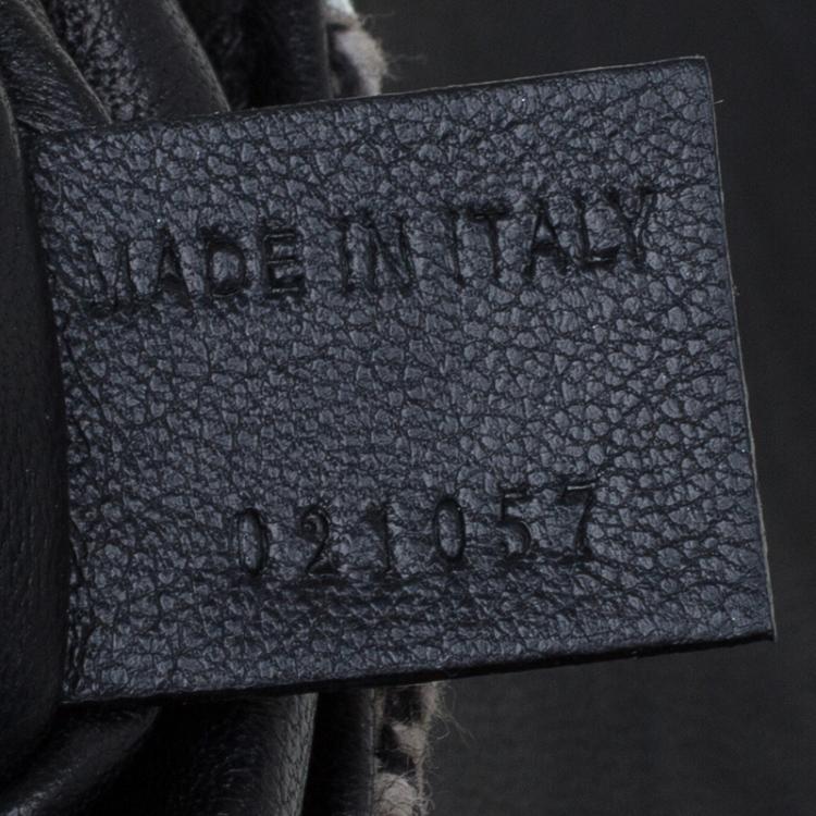 Pre Owned Chloe Metallic Grey Tweed Mini Elsie Clutch