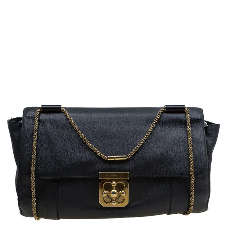 Chloe Black Leather Large Elsie Shoulder Bag Chloe | The Luxury Closet