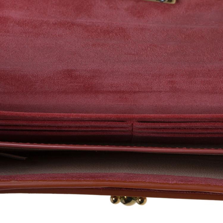 Pre Owned Chloe Coral Patent Leather Elsie Continental Wallet