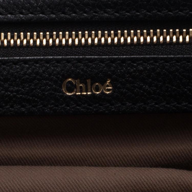 Pre Owned Chloe Black Python Medium Sally Shoulder Bag