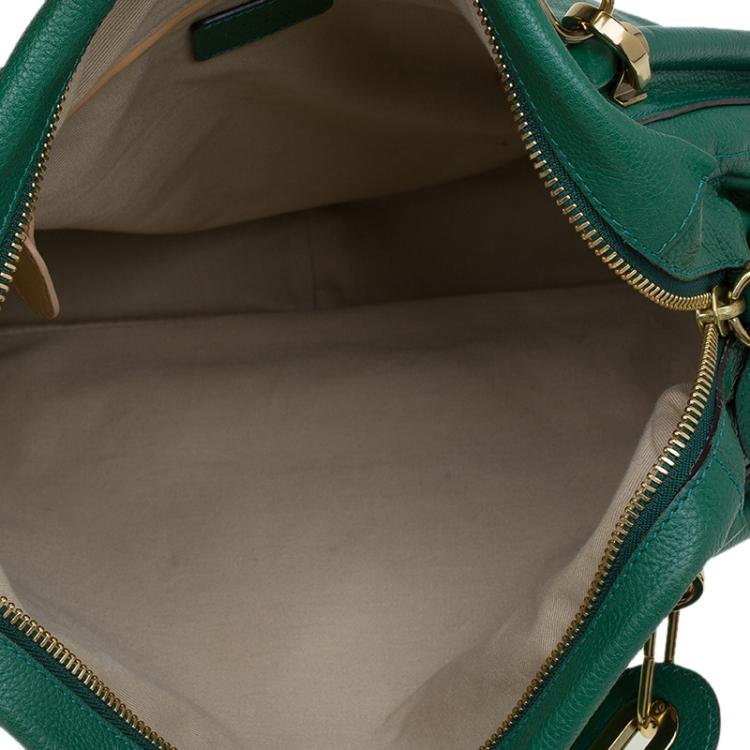 Pre Owned Chloe Green Leather Large Paraty Tote