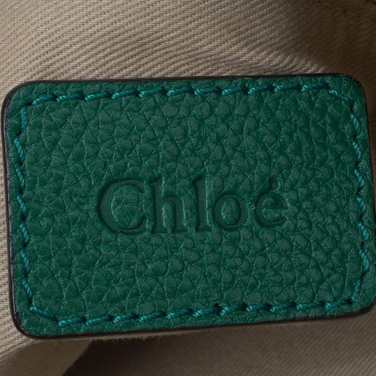 Pre Owned Chloe Green Leather Large Paraty Tote