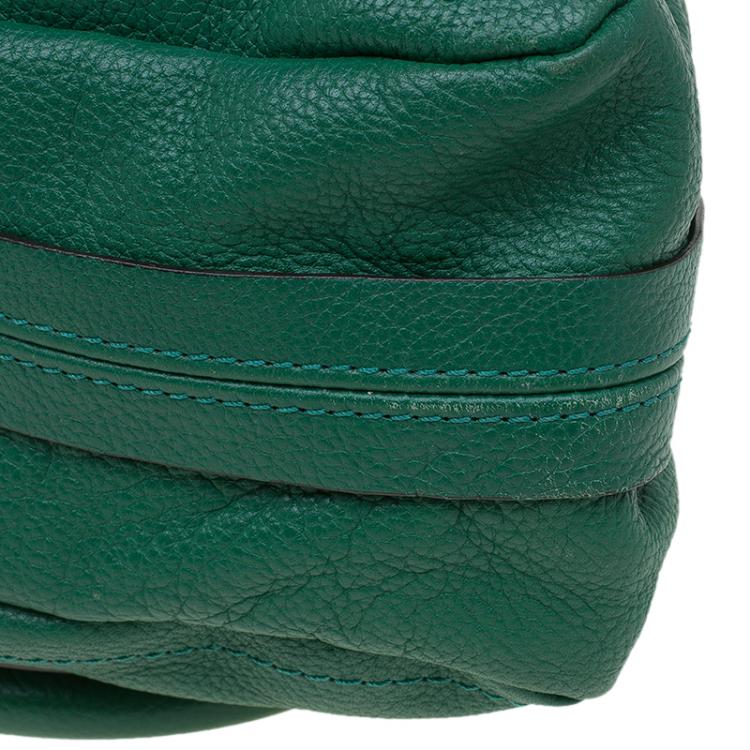 Pre Owned Chloe Green Leather Large Paraty Tote