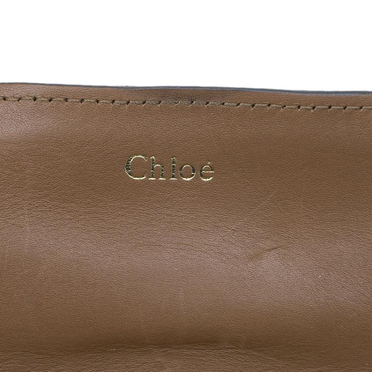 Pre Owned Chloe Fatigue Patent Leather Clasp Closure Clutch