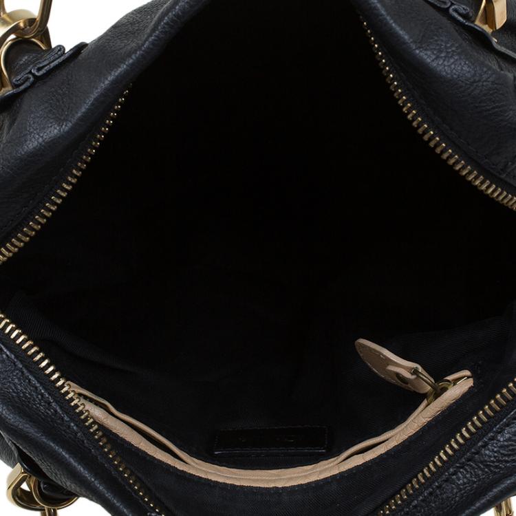 مملوكة مسبقًا Chloe Black Leather Medium Paraty Shoulder Bag