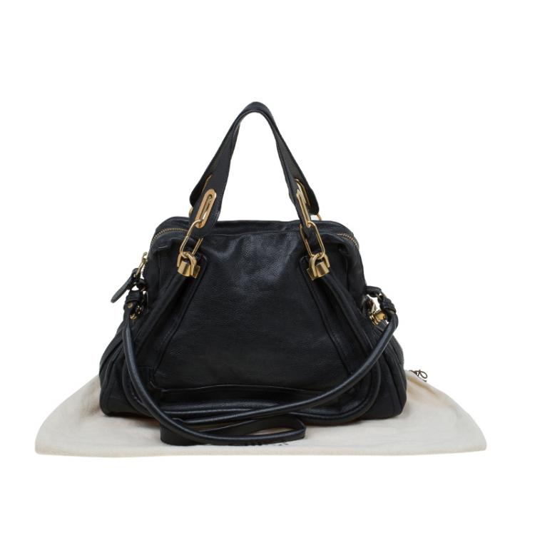 مملوكة مسبقًا Chloe Black Leather Medium Paraty Shoulder Bag