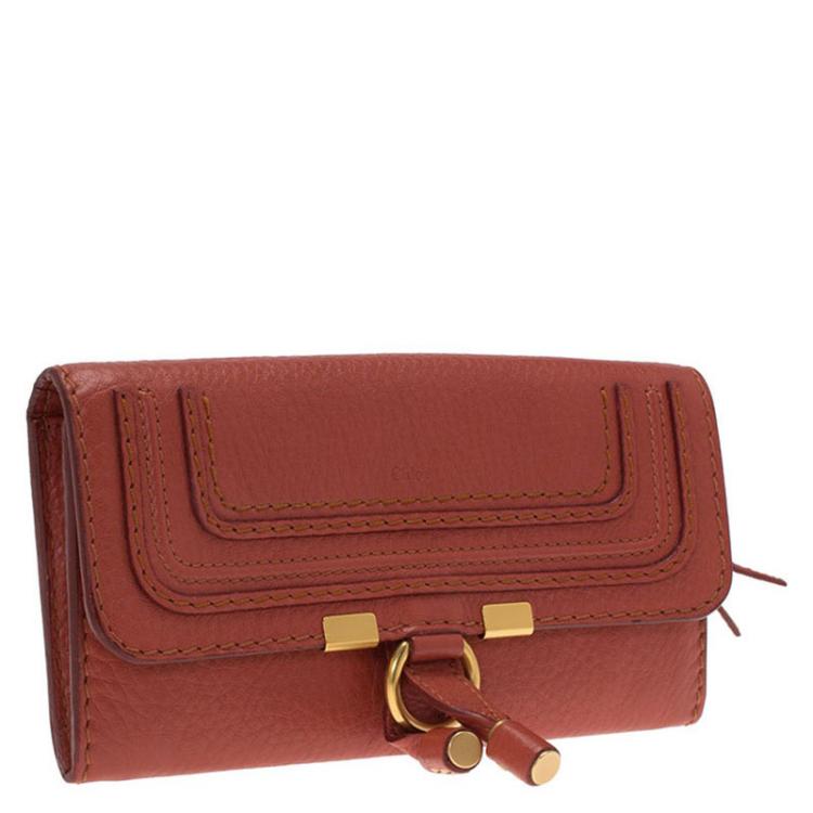Pre Owned Chloe Copper Leather Marcie Continental Wallet