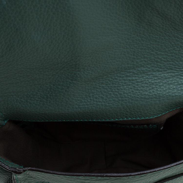 Pre Owned Chloe Green Leather Mini Marcie Crossbody Bag