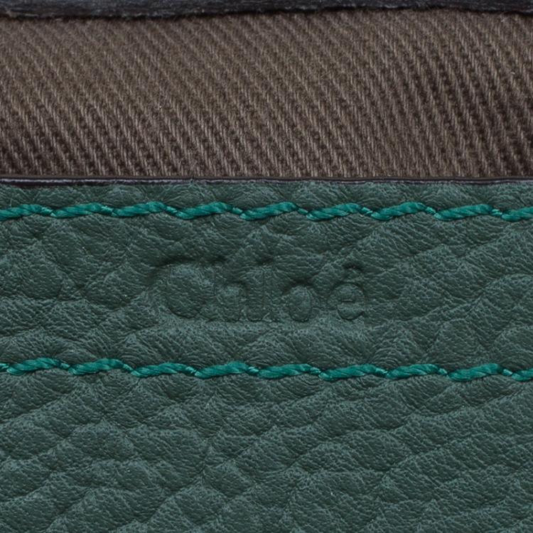 Pre Owned Chloe Green Leather Mini Marcie Crossbody Bag