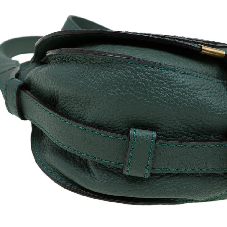 Pre Owned Chloe Green Leather Mini Marcie Crossbody Bag