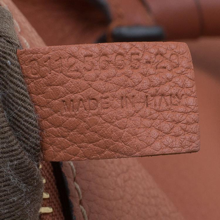 Pre Owned Chloe Peach Leather Large Marcie Satchel