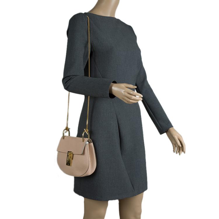 Pre Owned Chloe Beige Leather Small Drew Shoulder Bag