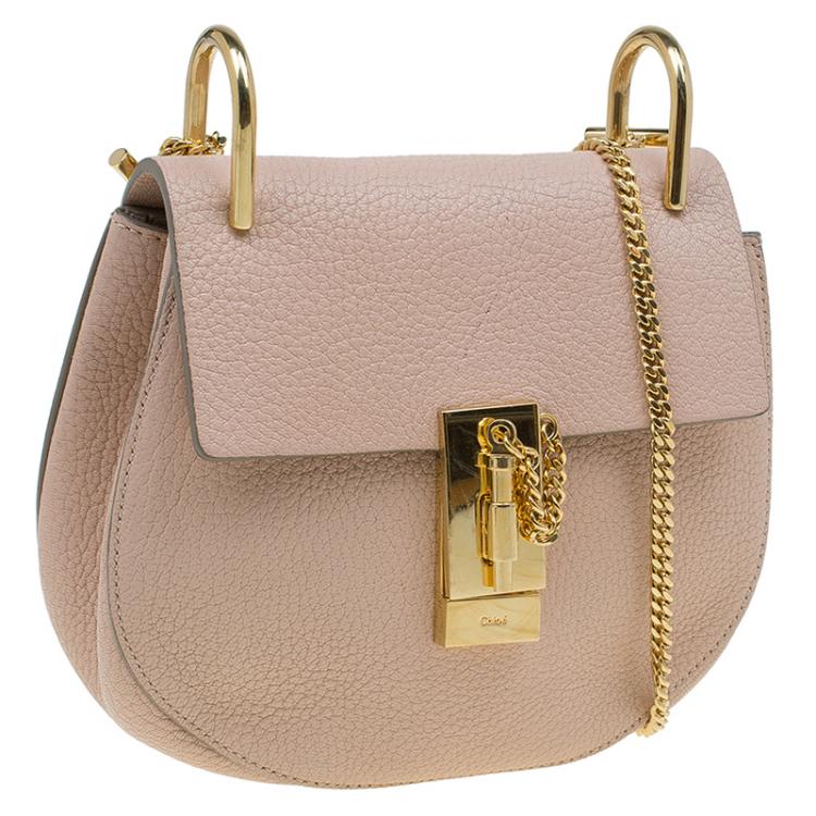 Pre Owned Chloe Beige Leather Small Drew Shoulder Bag