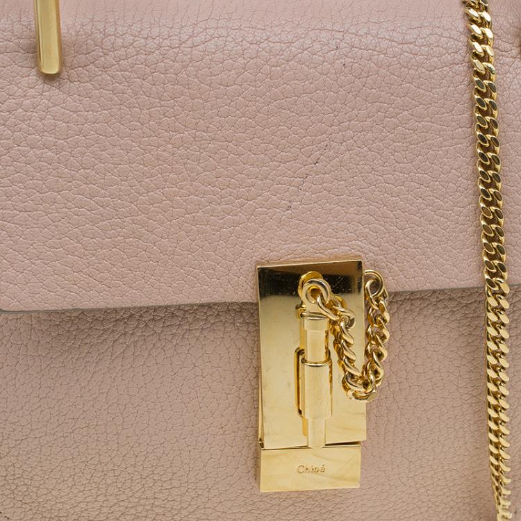 Pre Owned Chloe Beige Leather Small Drew Shoulder Bag