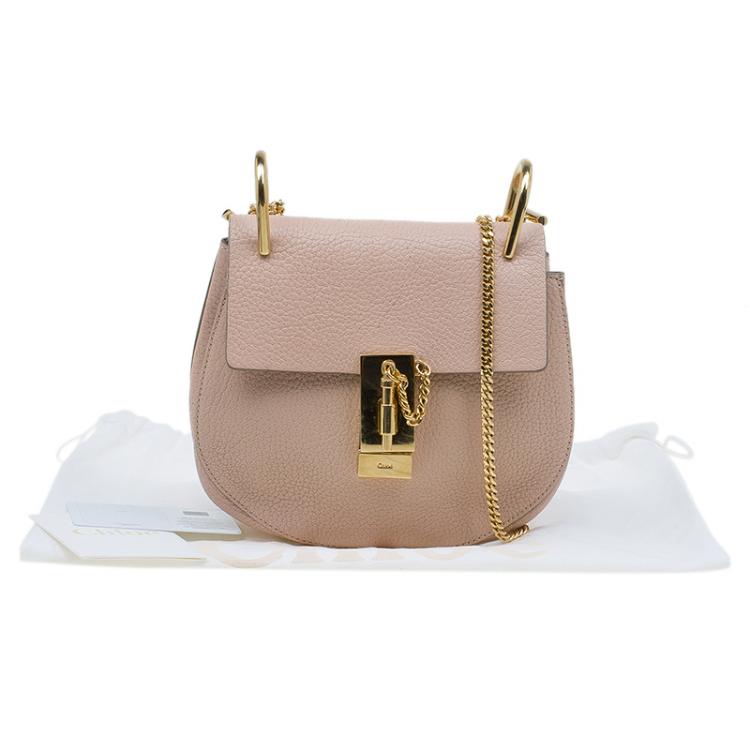Pre Owned Chloe Beige Leather Small Drew Shoulder Bag