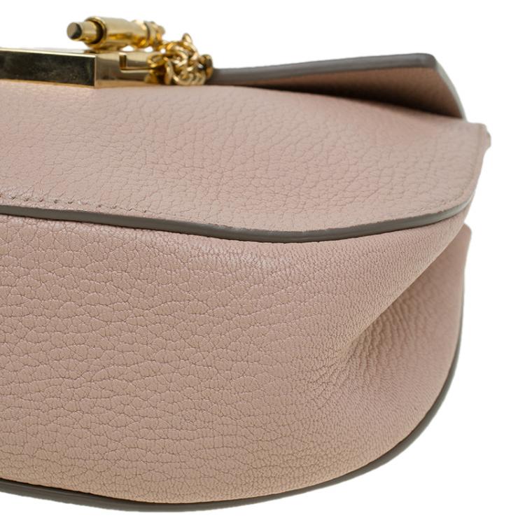 Pre Owned Chloe Beige Leather Small Drew Shoulder Bag