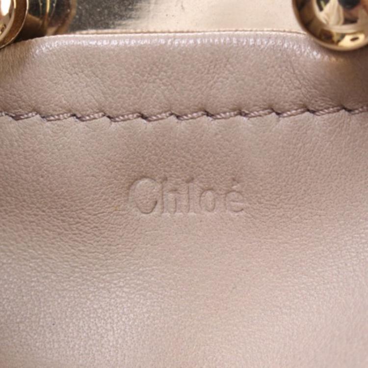 Pre Owned Chloe Bi Color Suede/Leather Chain Crossbody Bag