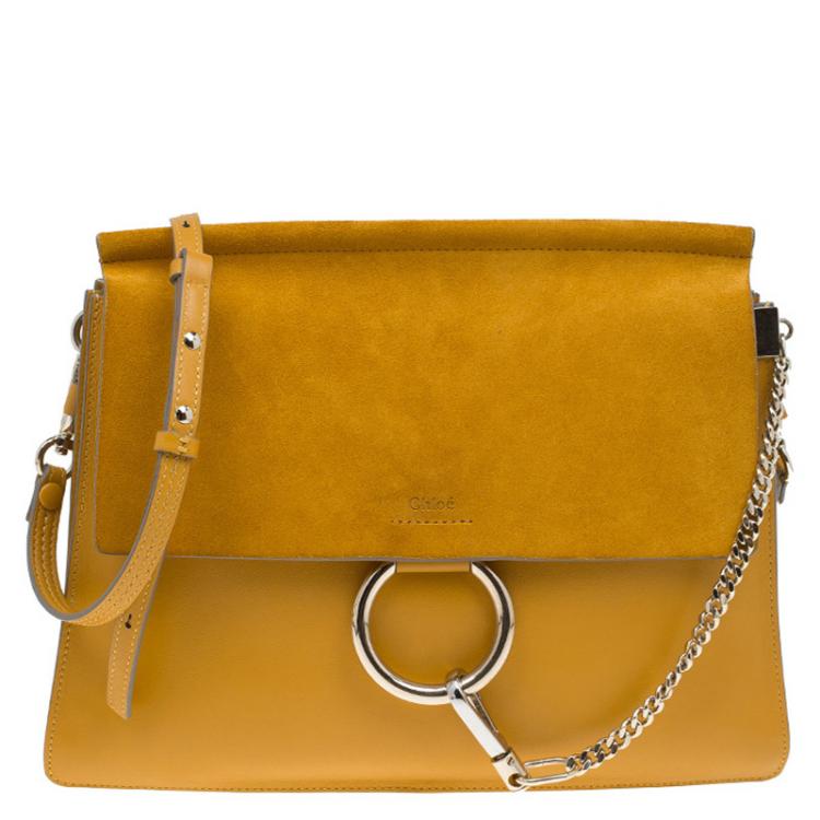 Chloe Yellow Leather and Suede Faye Shoulder Bag Chloe | The Luxury Closet