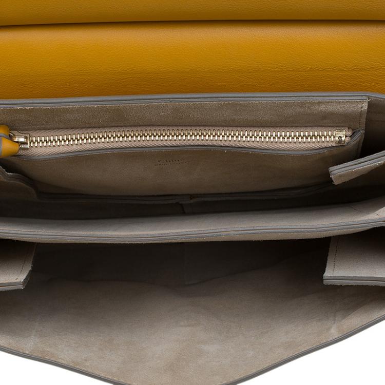Pre Owned Chloe Yellow Leather and Suede Faye Shoulder Bag
