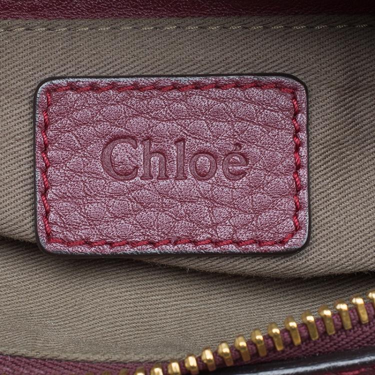 Pre Owned Chloe Burgundy Leather Medium Marcie Satchel