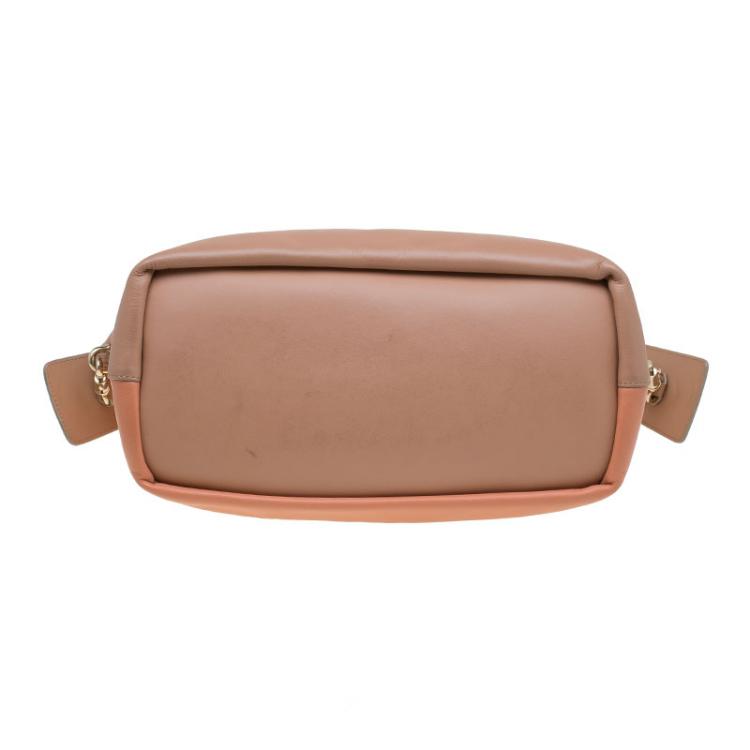 Pre Owned Chloe Bi Color Leather Medium Baylee Tote