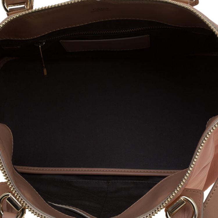 Pre Owned Chloe Bi Color Leather Medium Baylee Tote