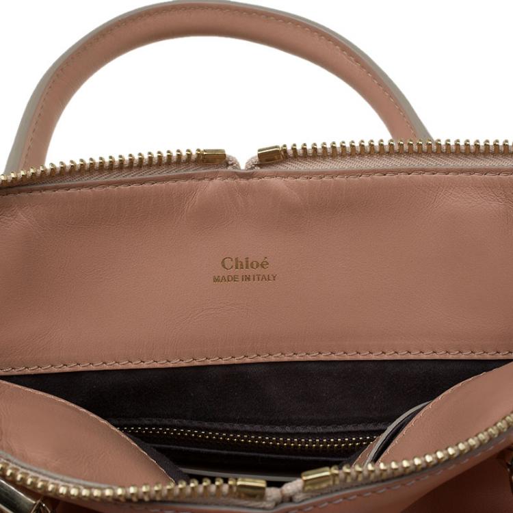 Pre Owned Chloe Bi Color Leather Medium Baylee Tote